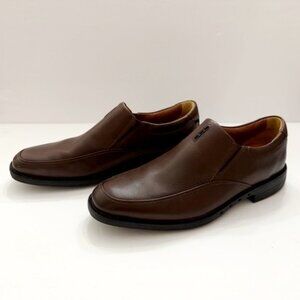 Clarks Men’s Brown Leather Slip On Unstructured Loafer Shoes 9.5